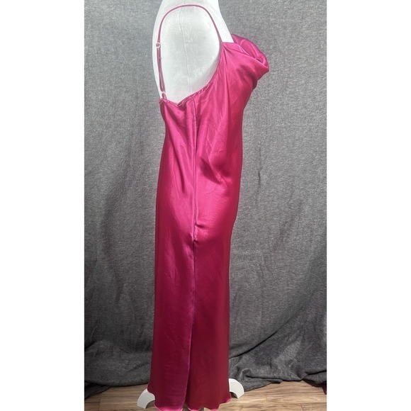 Vintage 90s Y2K Bebe Slip Dress Midi Satin Pink Size S Drape Neck Sexy Date - Picture 2 of 8